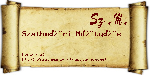 Szathmári Mátyás névjegykártya